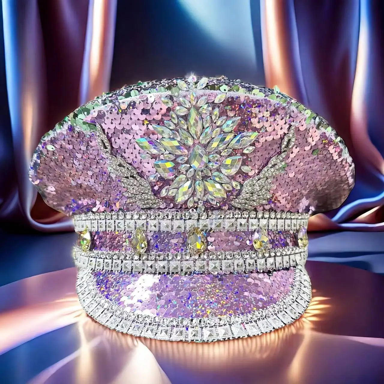 'Come At Me Chrome' Embellished Military Cap