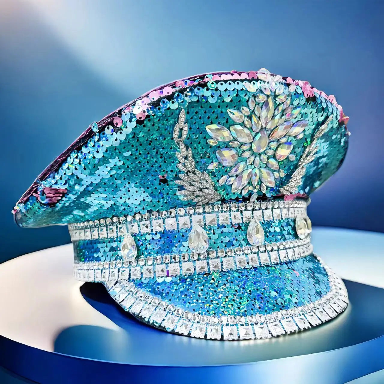 'Come At Me Chrome' Embellished Military Cap