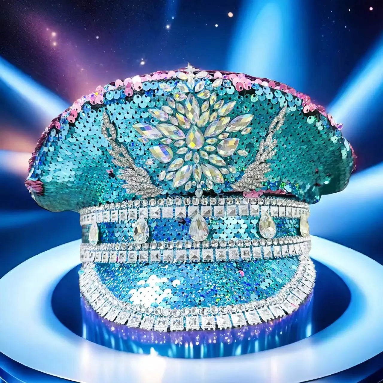 'Come At Me Chrome' Embellished Military Cap